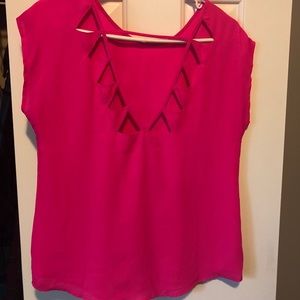 Hot Pink - Triangle Cut Out
